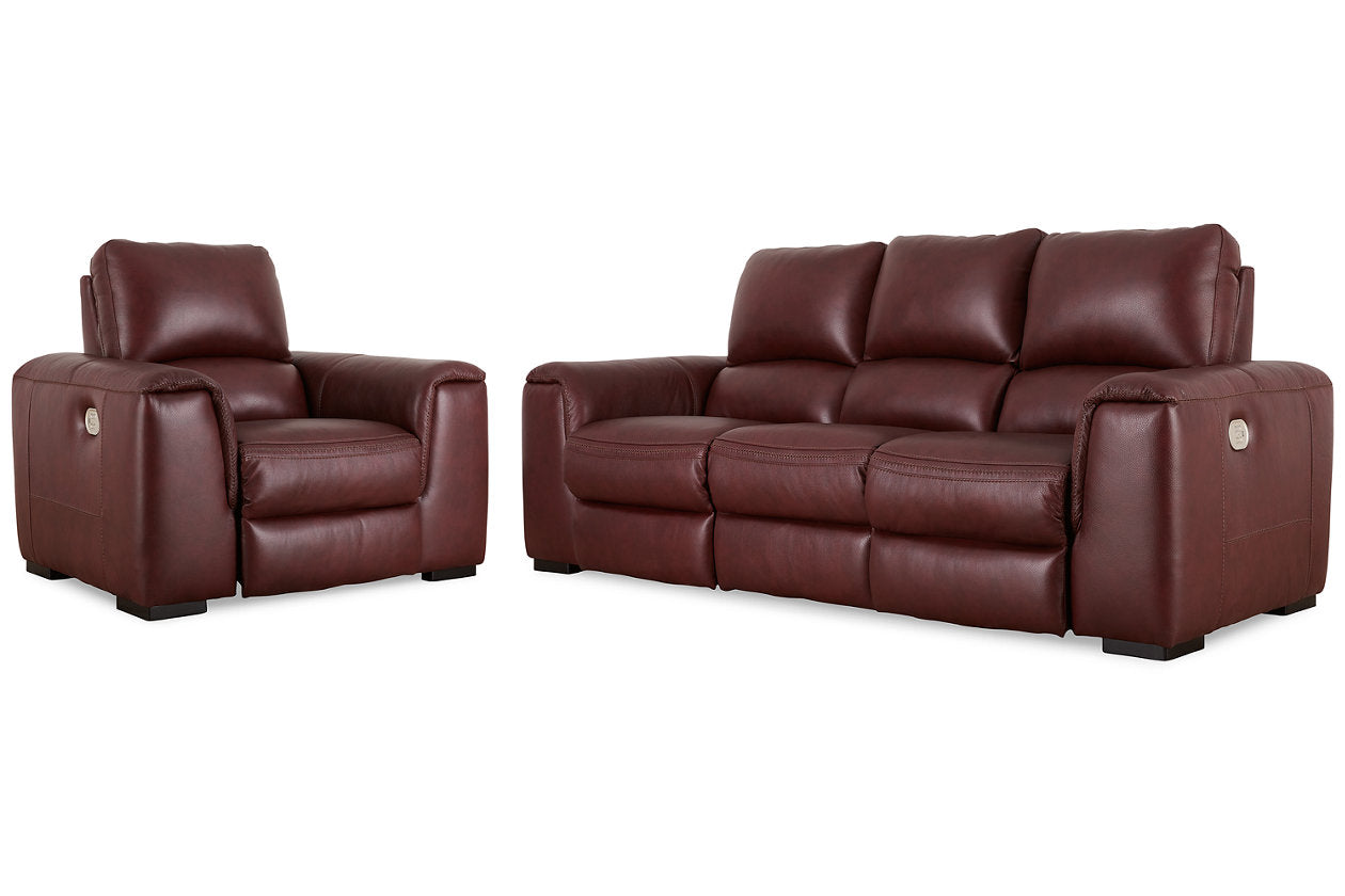 Alessandro Garnet Reclining Sofa and Recliner from Ashley - Luna Furniture