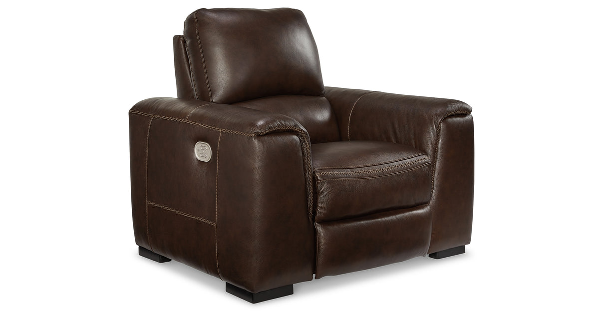 Alessandro Walnut Power Recliner from Ashley - Luna Furniture