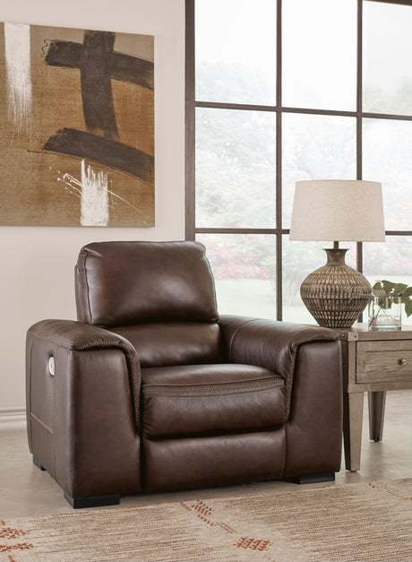 Alessandro Walnut Power Recliner from Ashley - Luna Furniture