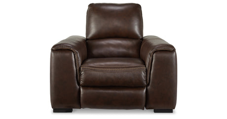 Alessandro Walnut Power Recliner from Ashley - Luna Furniture