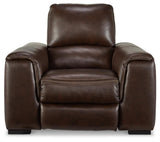 Alessandro Walnut Power Recliner from Ashley - Luna Furniture