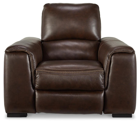 Alessandro Walnut Power Recliner from Ashley - Luna Furniture