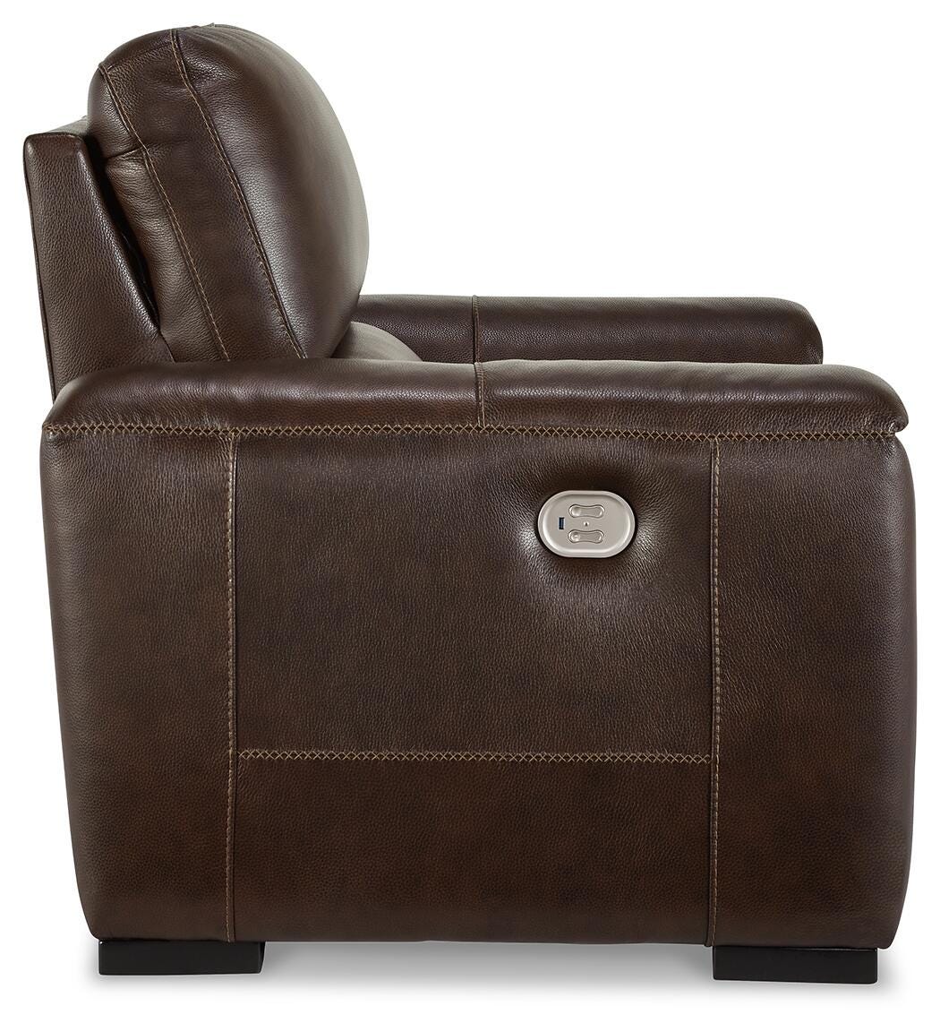 Alessandro Walnut Power Recliner from Ashley - Luna Furniture
