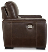 Alessandro Walnut Power Recliner from Ashley - Luna Furniture