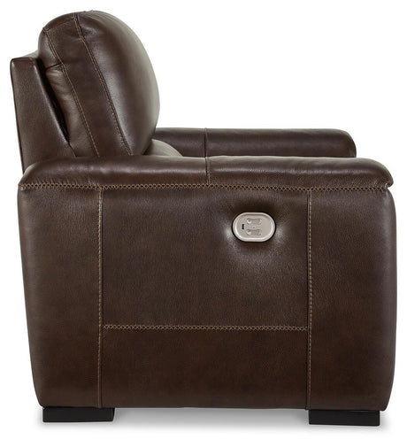 Alessandro Walnut Power Recliner from Ashley - Luna Furniture