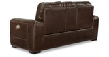 Alessandro Walnut Power Reclining Loveseat with Console from Ashley - Luna Furniture