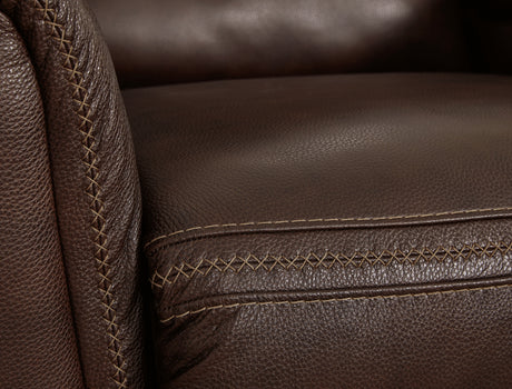 Alessandro Walnut Power Reclining Loveseat with Console from Ashley - Luna Furniture