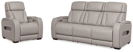 Boyington Gray Power Reclining Sofa and Recliner from Ashley - Luna Furniture