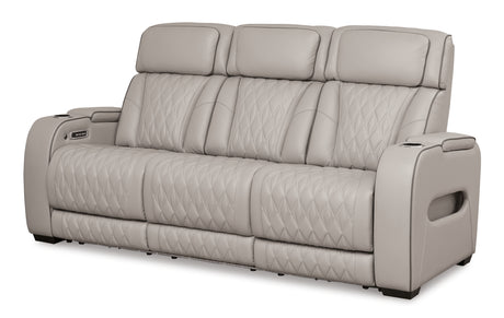 Boyington Gray Power Reclining Sofa from Ashley - Luna Furniture