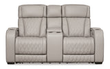 Boyington Gray Power Reclining Loveseat with Console from Ashley - Luna Furniture