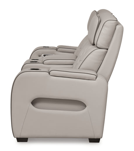 Boyington Gray Power Reclining Loveseat with Console from Ashley - Luna Furniture