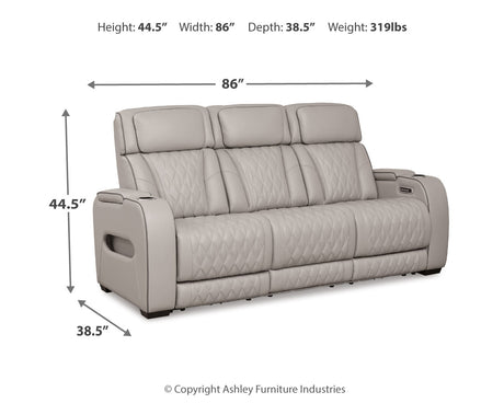 Boyington Gray Power Reclining Sofa from Ashley - Luna Furniture