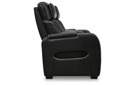 Boyington Black Power Reclining Loveseat with Console from Ashley - Luna Furniture