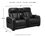Boyington Black Power Reclining Loveseat with Console from Ashley Furniture - Luna Furniture