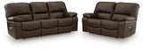Leesworth Dark Brown Power Reclining Living Room Set from Ashley - Luna Furniture