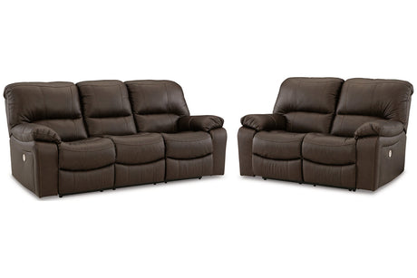 Leesworth Dark Brown Power Reclining Living Room Set from Ashley - Luna Furniture