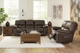 Leesworth Dark Brown Power Reclining Living Room Set from Ashley - Luna Furniture