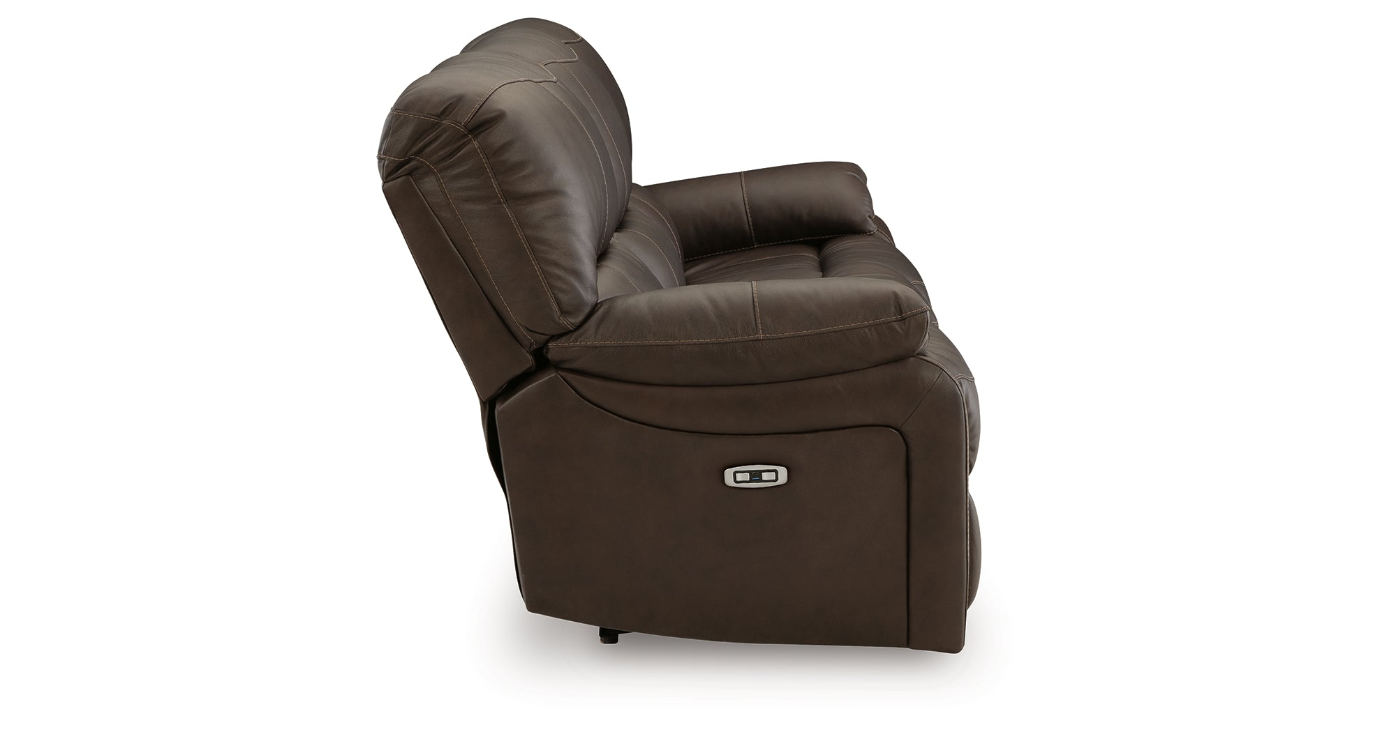 Ashley Leesworth Dark Brown Power Reclining Sofa - Luna Furniture