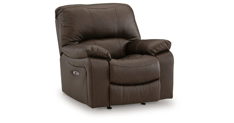 Leesworth Dark Brown Power Recliner from Ashley Furniture - Luna Furniture
