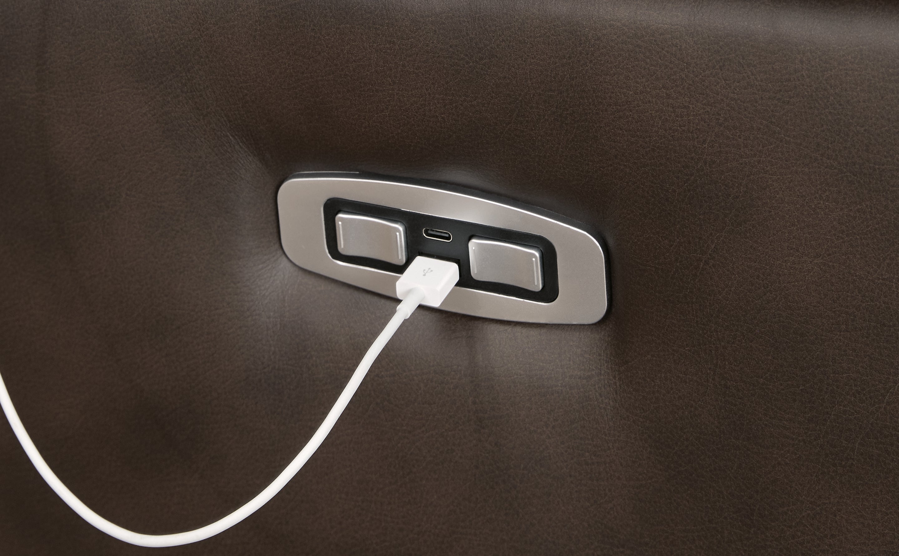 Ashley Leesworth Dark Brown Power Reclining Loveseat - Luna Furniture