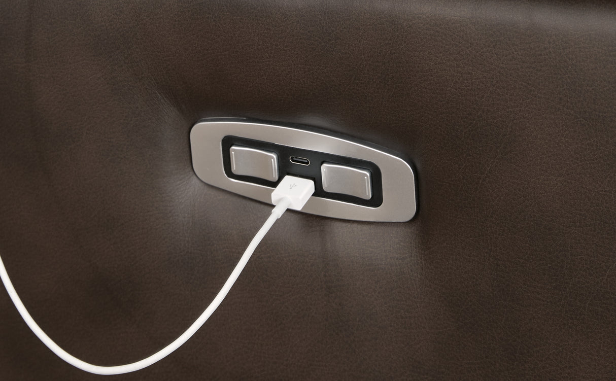 Leesworth Dark Brown Power Reclining Sofa from Ashley - Luna Furniture