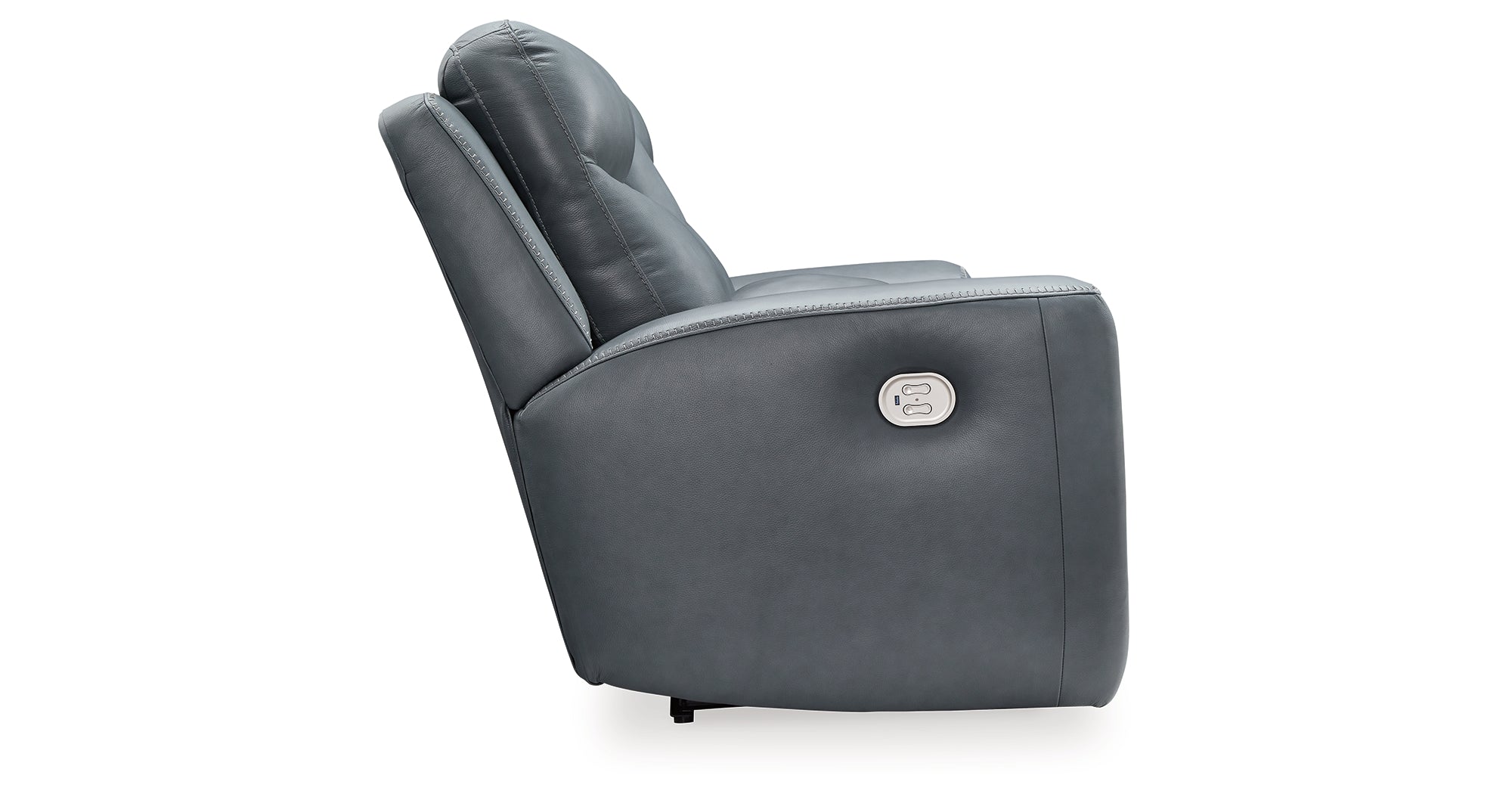 aluffy0302mature ha.リバビーニー ネイビー×グレー Mindanao Steel Power Reclining Loveseat with Console - Luna Furniture