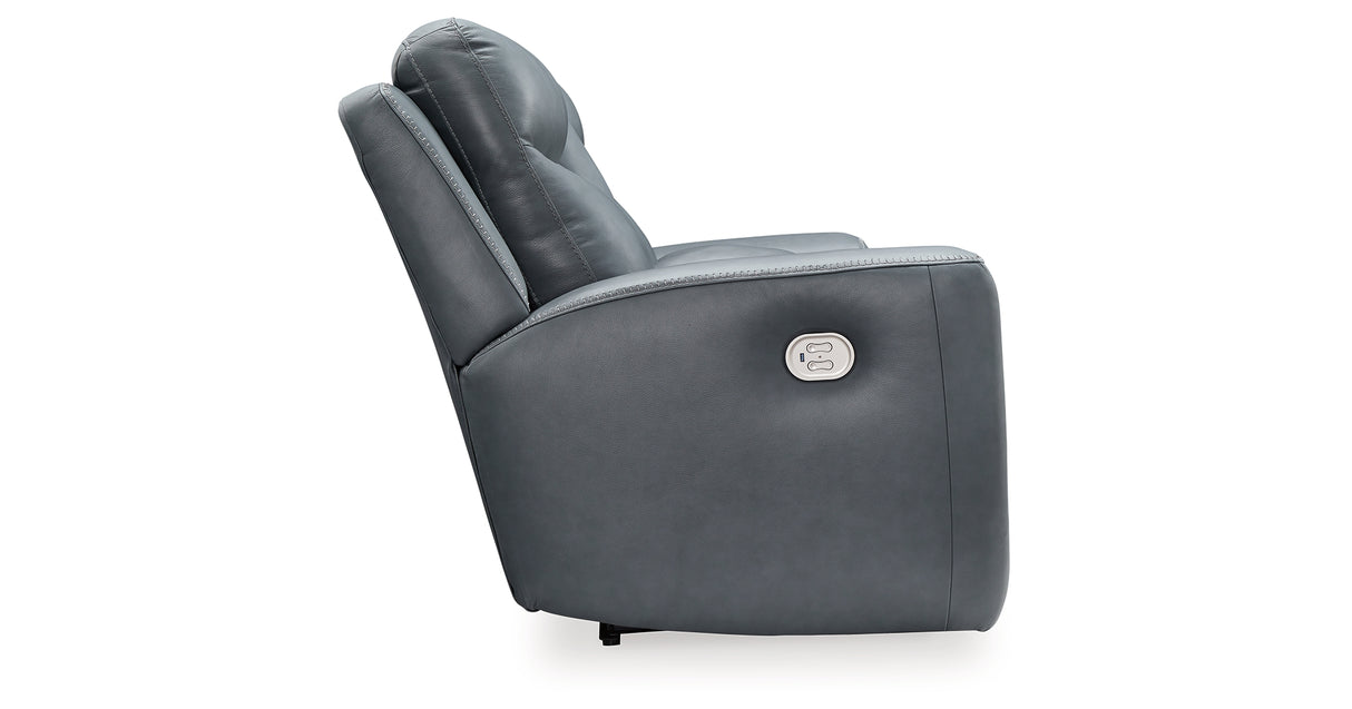 Mindanao Steel Power Reclining Loveseat with Console from Ashley Furniture - Luna Furniture