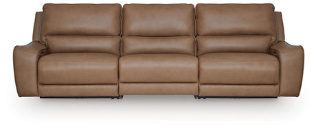 DeepWakes Caramel 3-Piece Power Reclining Sectional from Ashley - Luna Furniture