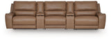DeepWakes Caramel 5-Piece Power Reclining Sectional from Ashley - Luna Furniture