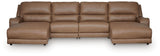 DeepWakes Caramel 4-Piece Reclining Sectional with Double Chaise from Ashley - Luna Furniture