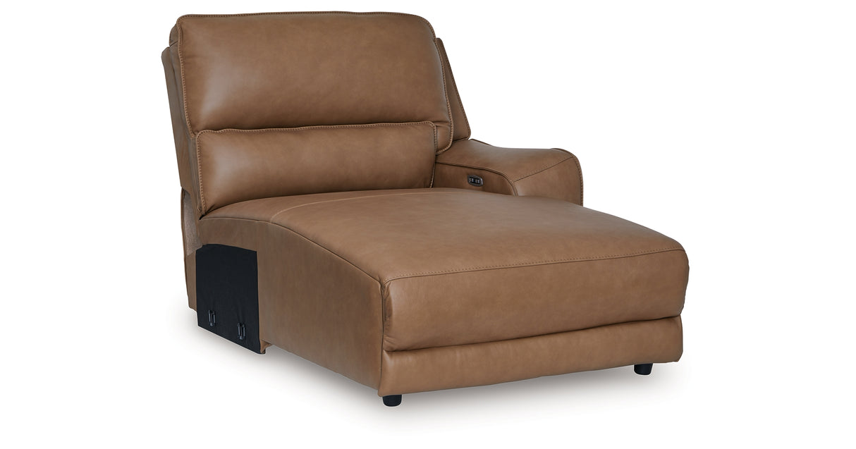 DeepWakes Caramel Right-Arm Facing Press Back Power Chaise from Ashley - Luna Furniture