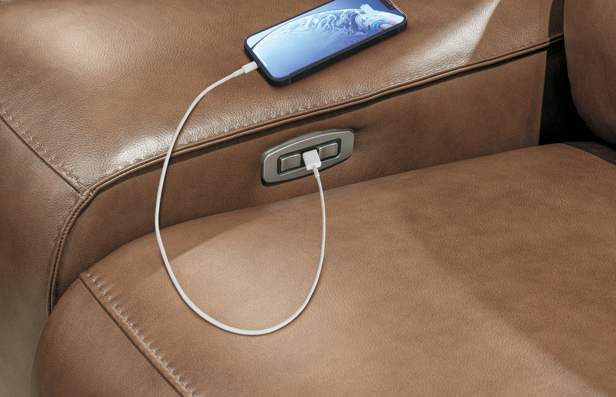 DeepWakes Caramel Power Reclining Sofa from Ashley - Luna Furniture
