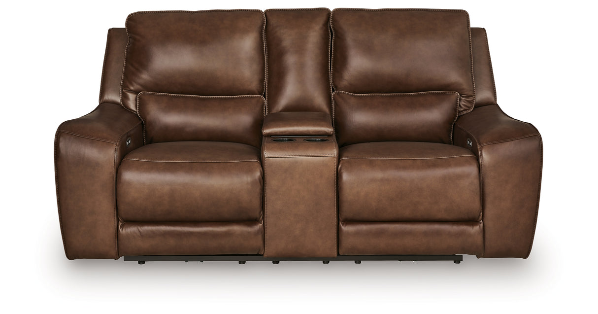 DeepWakes Canyon Power Reclining Loveseat with Console from Ashley - Luna Furniture