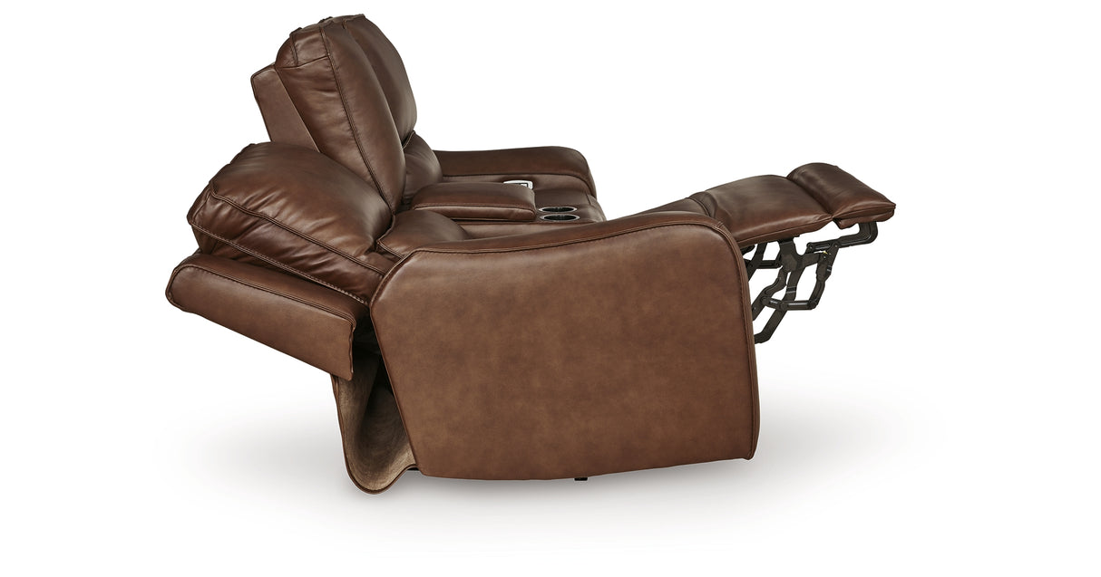 DeepWakes Canyon Power Reclining Loveseat with Console from Ashley - Luna Furniture