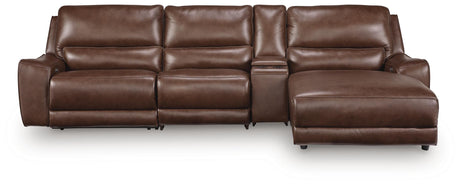 DeepWakes Canyon 4-Piece Reclining Sectional with Chaise and Storage Console from Ashley - Luna Furniture