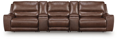 DeepWakes Canyon 5-Piece Reclining Sectional with Storage Consoles from Ashley - Luna Furniture