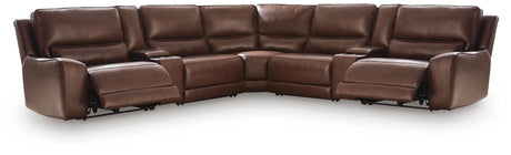 DeepWakes Canyon 7-Piece Reclining Sectional with Storage Consoles from Ashley - Luna Furniture