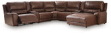 DeepWakes Canyon 7-Piece Reclining Sectional with Chaise and Storage Consoles from Ashley - Luna Furniture