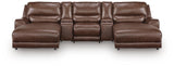 DeepWakes Canyon 5-Piece Reclining Sectional with Double Chaise and Storage Consoles from Ashley - Luna Furniture