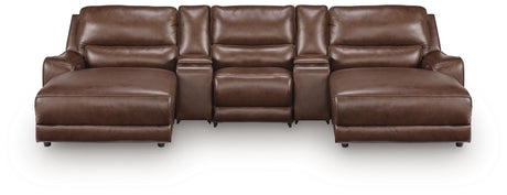 DeepWakes Canyon 5-Piece Reclining Sectional with Double Chaise and Storage Consoles from Ashley - Luna Furniture