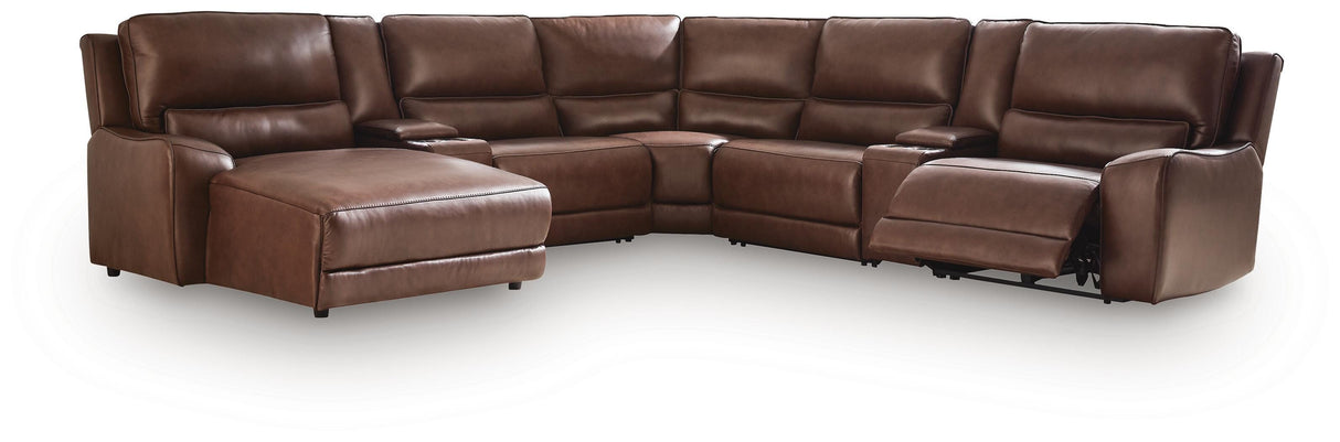 DeepWakes Canyon 7-Piece Reclining Sectional with Chaise and Storage Consoles from Ashley - Luna Furniture