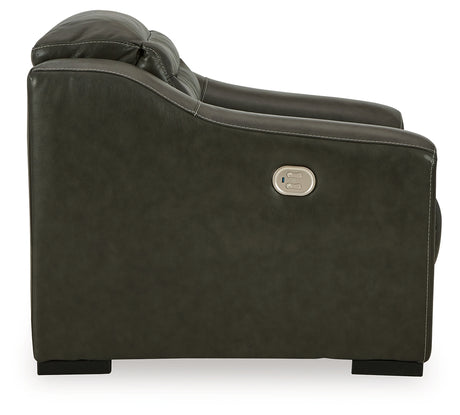 Center Line Dark Gray Sofa, Loveseat and Recliner from Ashley - Luna Furniture
