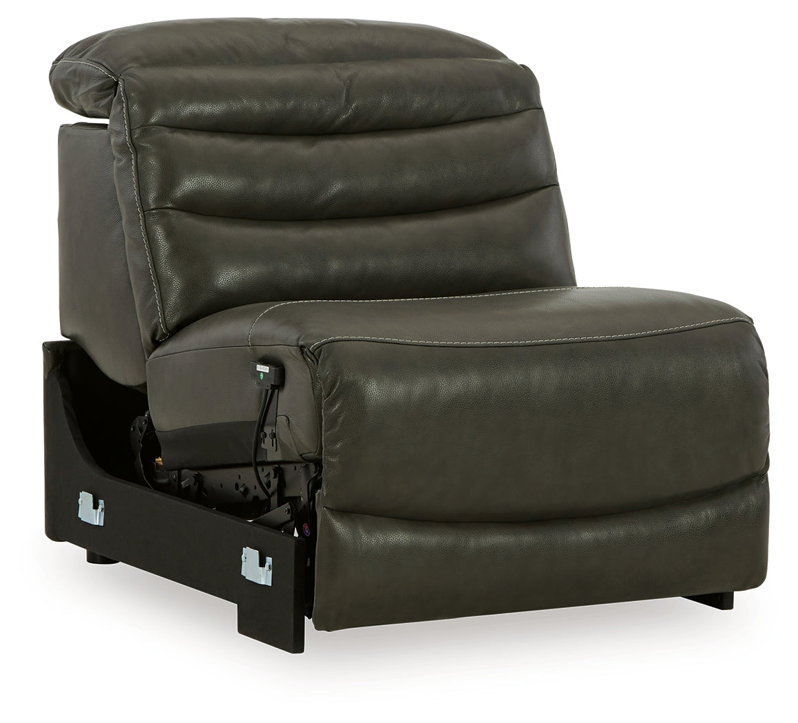 Center Line Dark Gray Power Armless Recliner from Ashley - Luna Furniture