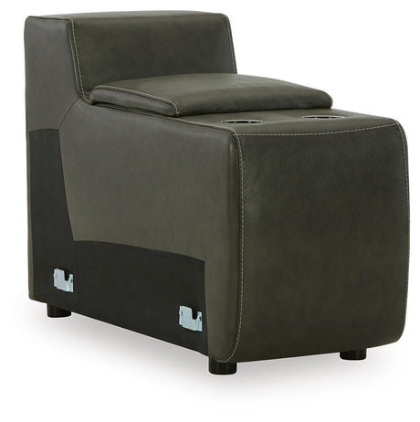 Center Line Dark Gray Console with Storage from Ashley - Luna Furniture