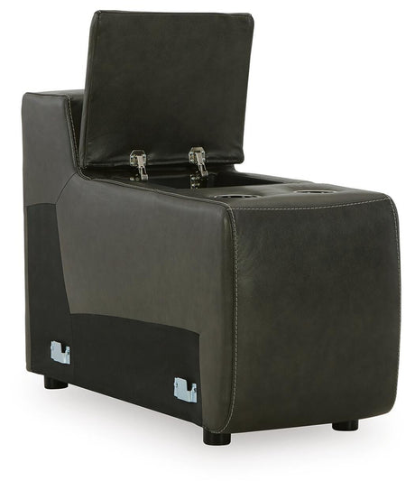 Center Line Dark Gray Console with Storage from Ashley - Luna Furniture