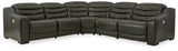 Center Line Dark Gray 5-Piece Power Reclining Sectional from Ashley Furniture - Luna Furniture