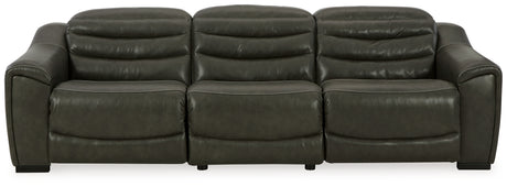 Center Line Dark Gray Sofa, Loveseat and Recliner from Ashley - Luna Furniture