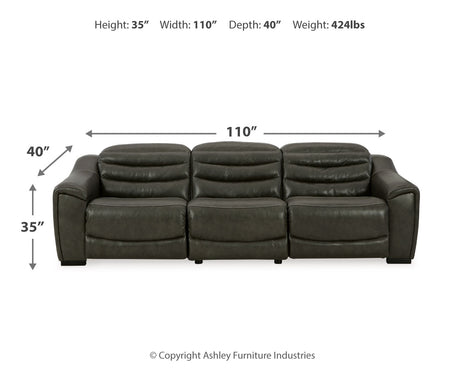 Center Line Dark Gray Sofa, Loveseat and Recliner from Ashley - Luna Furniture