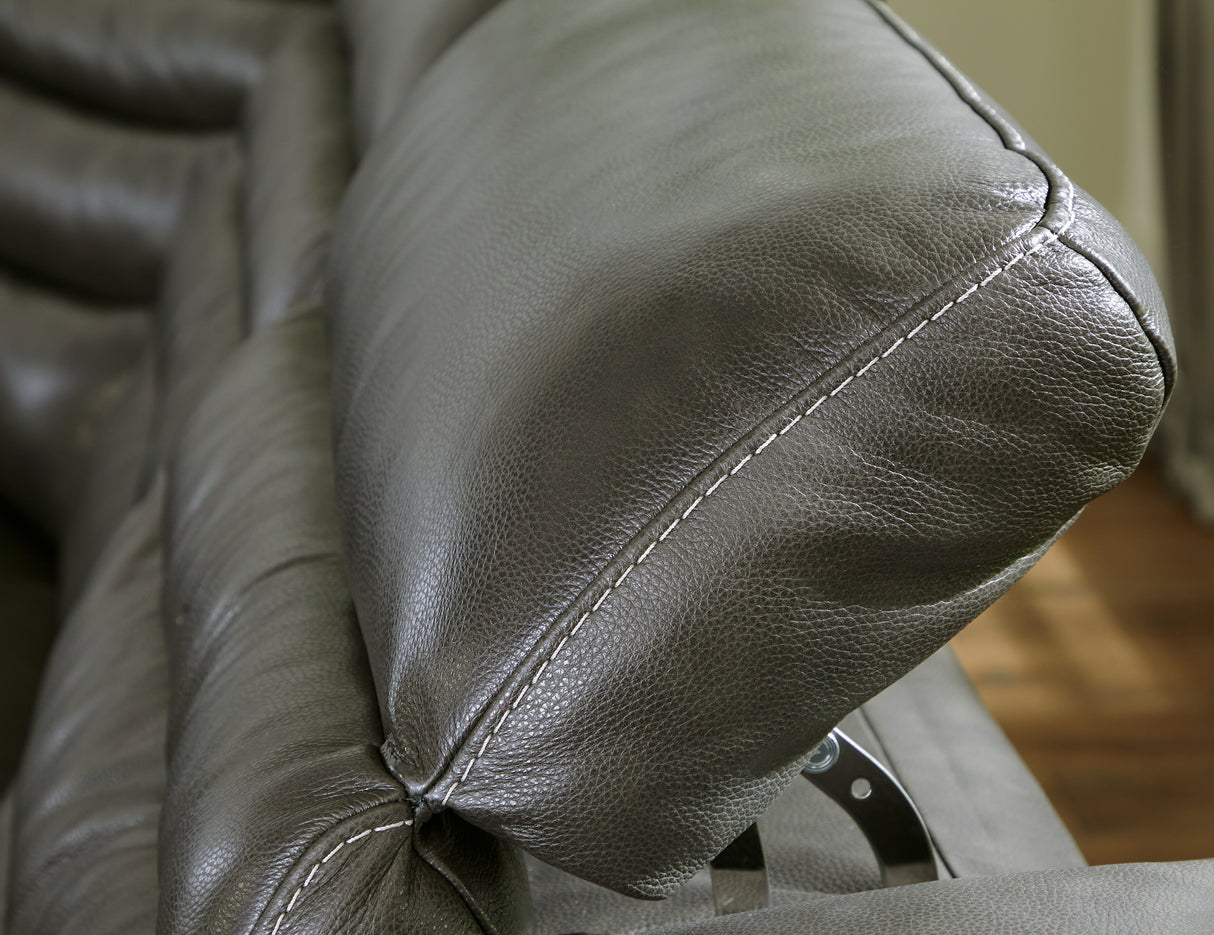 Center Line Dark Gray 7-Piece Power Reclining Sectional from Ashley - Luna Furniture