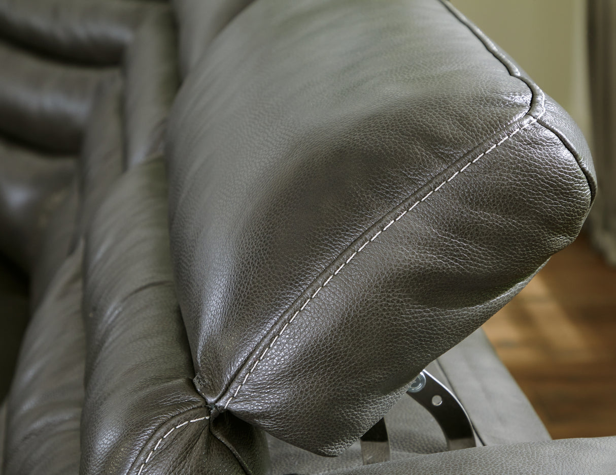 Center Line Dark Gray 6-Piece Power Reclining Sectional from Ashley Furniture - Luna Furniture